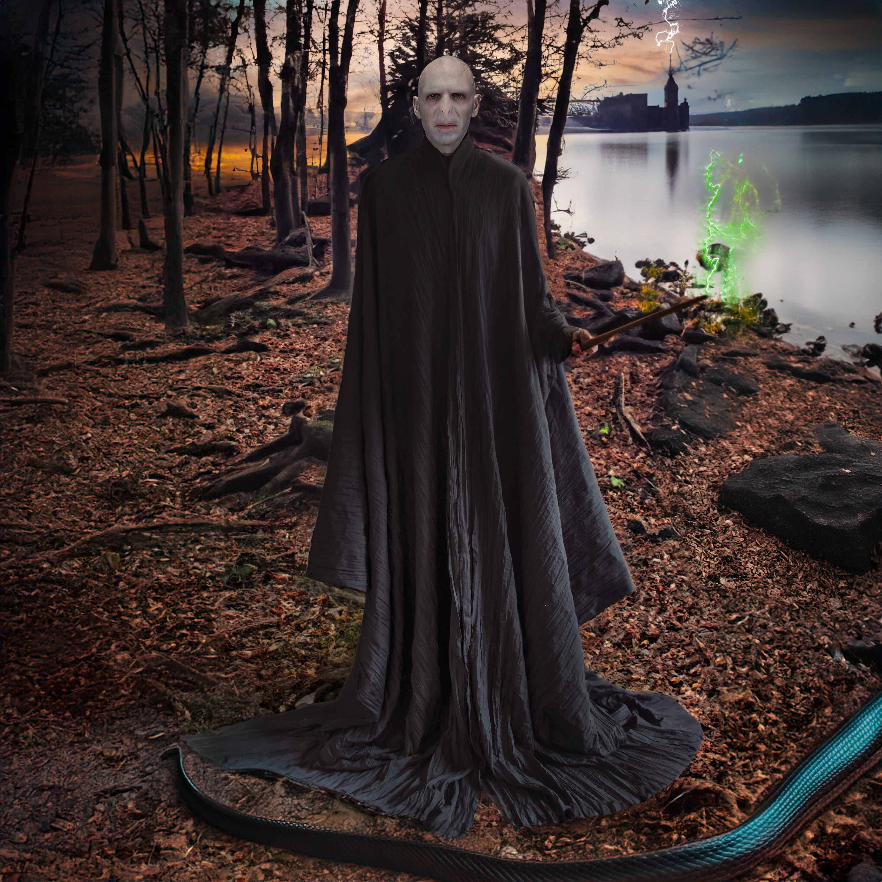 Harry Potter Voldermort inspired robe, Fantastic Beast inspired Cosplay, Costume, School Production, Theatre, Halloween, Villain Hand made