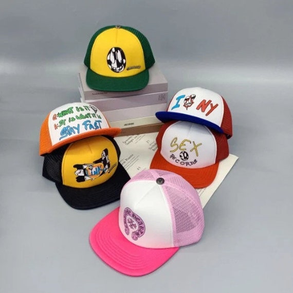 Heart Trucker Hat Baseball Chrome 