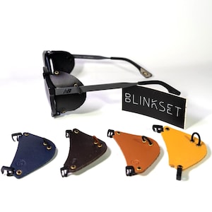 Blinkset side shields for sunglasses (glacier style) Removable side shields made from leftover leather to protect your eyes in the outdoor