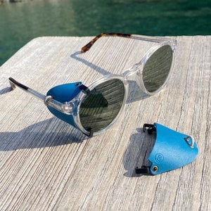 Protections latérales Blinkset pour lunettes de soleil style glacier Protections latérales amovibles fabriquées à partir de restes de cuir pour protéger vos yeux en extérieur image 5