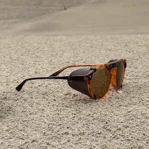 Protections latérales Blinkset pour lunettes de soleil style glacier Protections latérales amovibles fabriquées à partir de restes de cuir pour protéger vos yeux en extérieur image 7