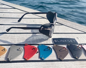 Blinkset side shields for sunglasses (glacier style) Removable side shields made from leftover leather to protect your eyes in the outdoor