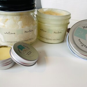Organic Body Butter, Sugar Scrub, Lip Balm Bundle