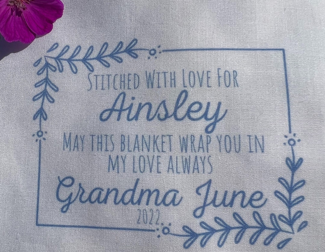 Stitched With Love for Rectangle Quilt Label/personalized Label