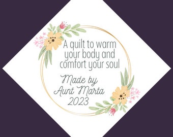 A quilt to warm your heart Quilt Label