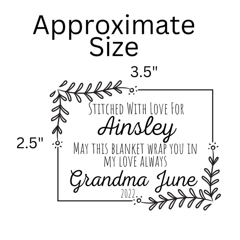 Stitched With Love for Rectangle Quilt Label/personalized Etsy