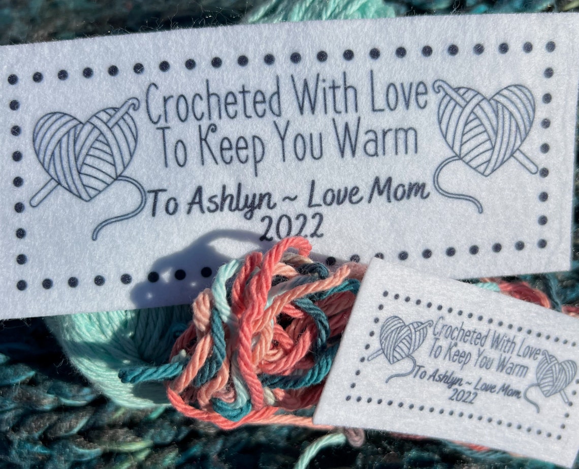 Crocheted With Love Blanket Label/personalized Etsy