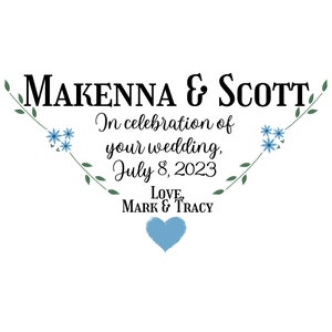 Customized Wedding Quilt Label for wedding quilt tag personalized wedding gift blanket tag for wedding gift