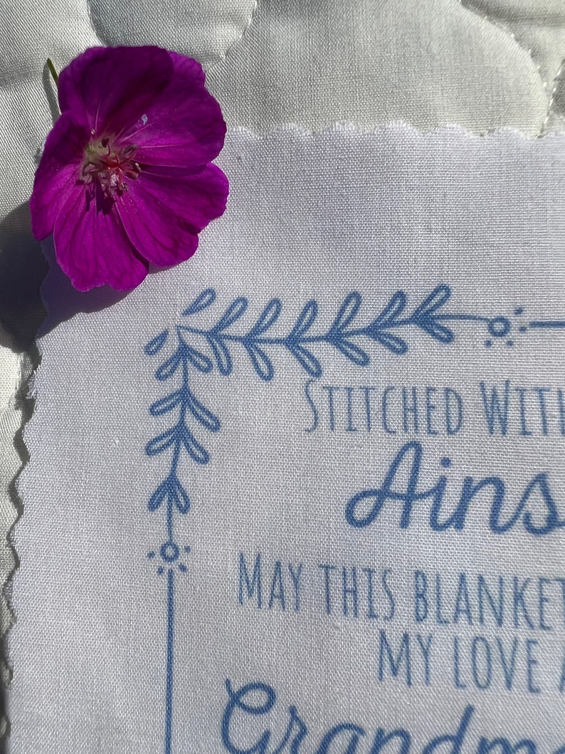 Stitched With Love for Rectangle Quilt Label/personalized Label