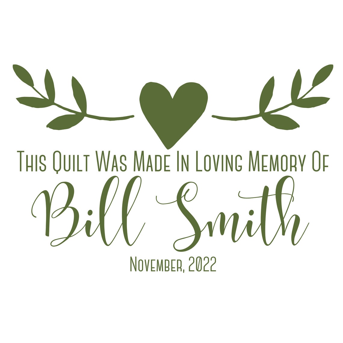 Fillable In Loving Memory Label In Loving Memory Rectangle Quilt Label/personalized Label/customized ...