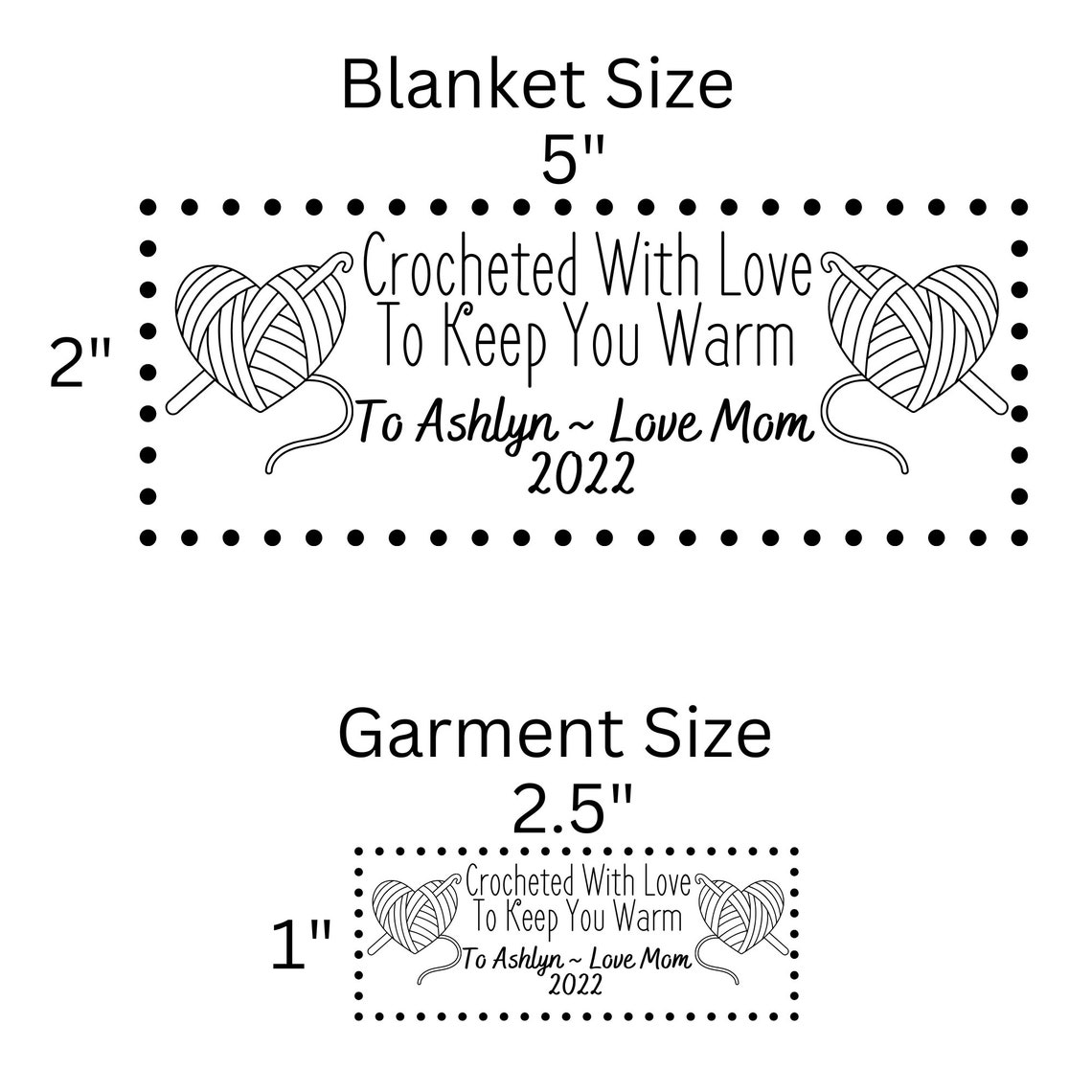 Crocheted With Love Blanket Label/personalized Etsy