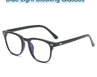 BLACK Square Anti fatigue Anti Blue Light Eyeglasses Blue Light Blocking Glasses Office Computer Womens Glasses ~Reduce Eye Strain~