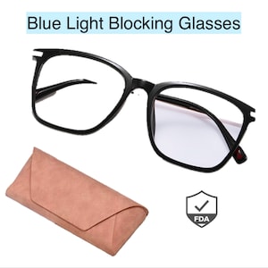 BLACK Square Anti fatigue Anti Blue Light Eyeglasses Blue Light Blocking Glasses Office Computer Womens Glasses ~Reduce Eye Strain~