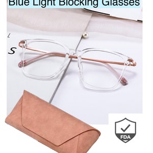 CLEAR Square Anti fatigue Anti Blue Light Eyeglasses Blue Light Blocking Glasses Office Computer Womens Glasses ~Reduce Eye Strain~