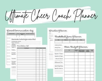 Cheerleading Coach Binder Printable Digital Planning Cheer Coach