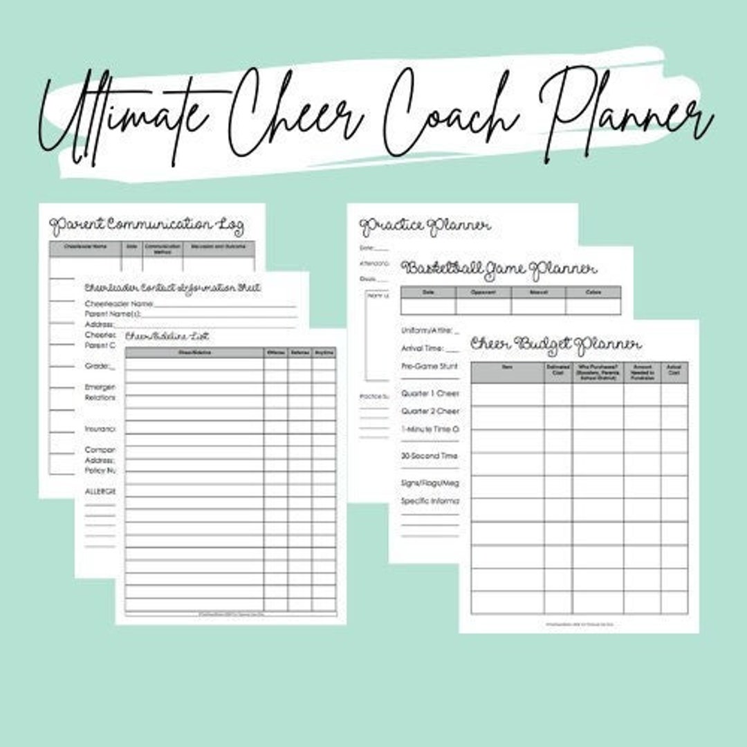 Ultimate Cheer Coach Planner - Etsy