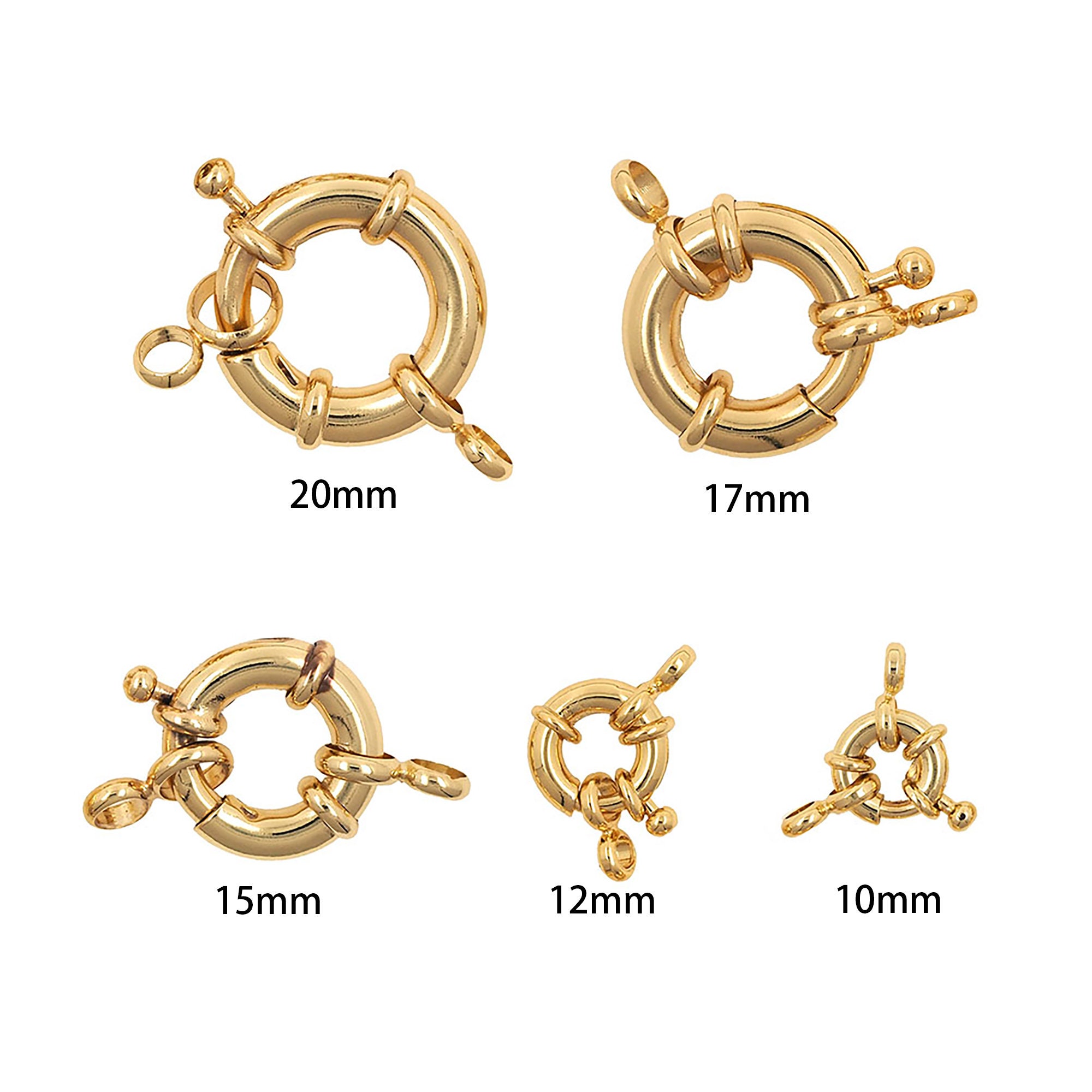 5pcs/lot Copper Sailor Clasps Connector End Clasps Round DIY Jewelry Making  Findings Fit Charm Bracelets Clavicle Necklace Clasp - (Color