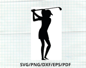 Golf Swing Girl SVG, Golfing SVG, Masters Golf, Golf Club SVG, Golf Png, Golf Art, Instant Download for Commercial Use, Gift For Her