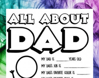 Dad gift Printable All about Dad questionnaire