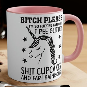 Sassy Unicorn-mok teef, alsjeblieft eenhoorn, grappige eenhoornmok, Pride-mok, grappige verjaardagsmok, office bestie cadeau, beste vriend cadeau