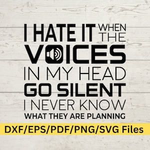 As vozes na minha cabeça, Mischief Mayhem, ouvindo vozes, eu ouço vozes, colega de trabalho engraçado Svg
