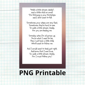 Regalo de cumpleaños para papá / Impresión de poema para papá / Regalo de hija / Regalo para papá / Impresión de poema para papá / Regalo del primer día del padre / Poema para papá