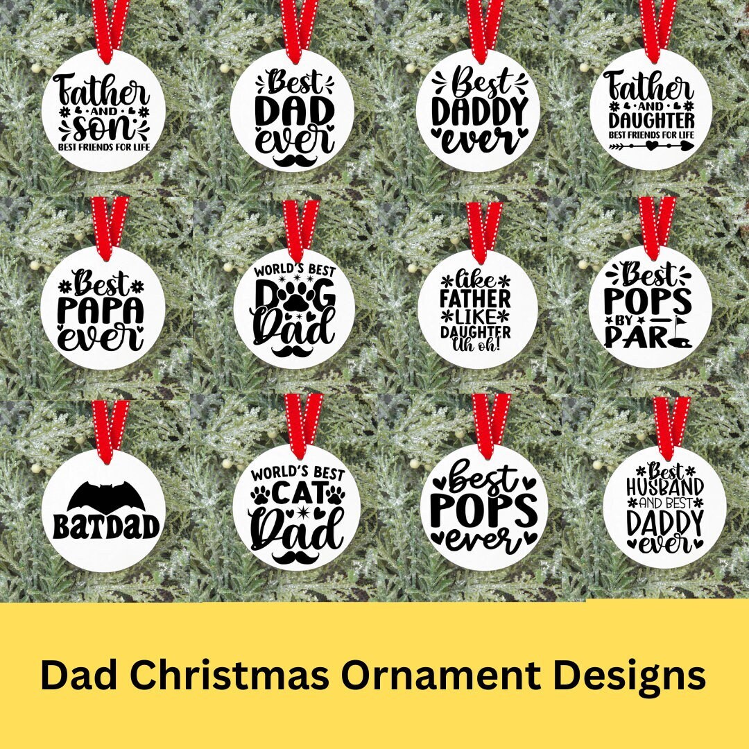 12 X Dad Christmas Ornament SVG, Custom Christmas Ornament, Christmas