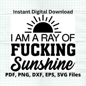 Ray of F'ing Sunshine SVG Sassy Quote, Funny Sarcastic SVG, Adult Humor Snarky PNG