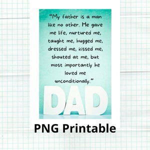 Regalo personalizado para papá, poema imprimible para papá, Día del Padre, cumpleaños, descarga digital