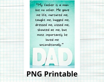 Dad Poem Printable, Dad Gift Digital Download, Father’s Day, Birthday Card for Dad, Thank You Dad, Frameable Dad Gift