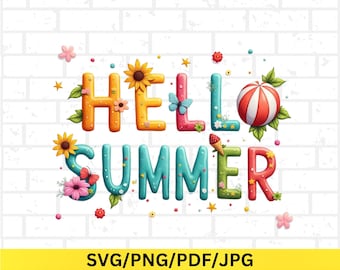 Hello Summer Png, Welcome Summer Png, Summer Sublimation Designs Download Png, Colorful Summer Tropical T-Shirt Png, Summertime Png