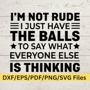 No soy grosero, sólo tengo las pelotas para decir lo que todos los demás están pensando SVG, mamá svg, papá svg, BFF SVG, mejor amigo svg, amigos svg