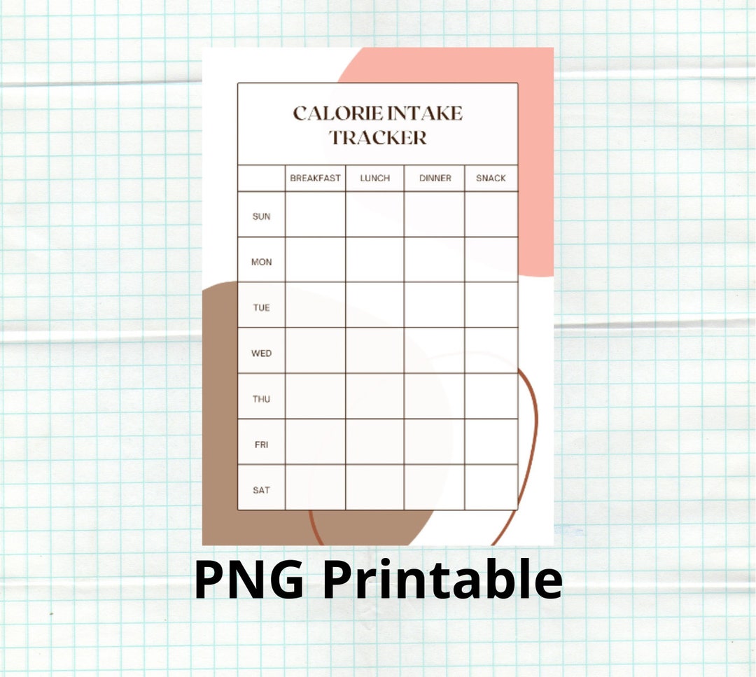 Calorie Tracker Printable PNG Calorie Intake Tracker - Etsy