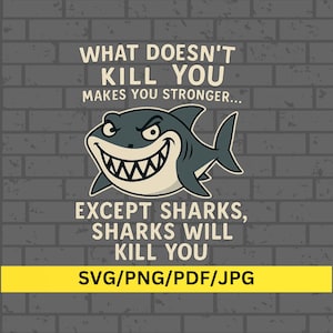 Funny Shark SVG: Sarcastic Cartoon Clipart (Digital Download)