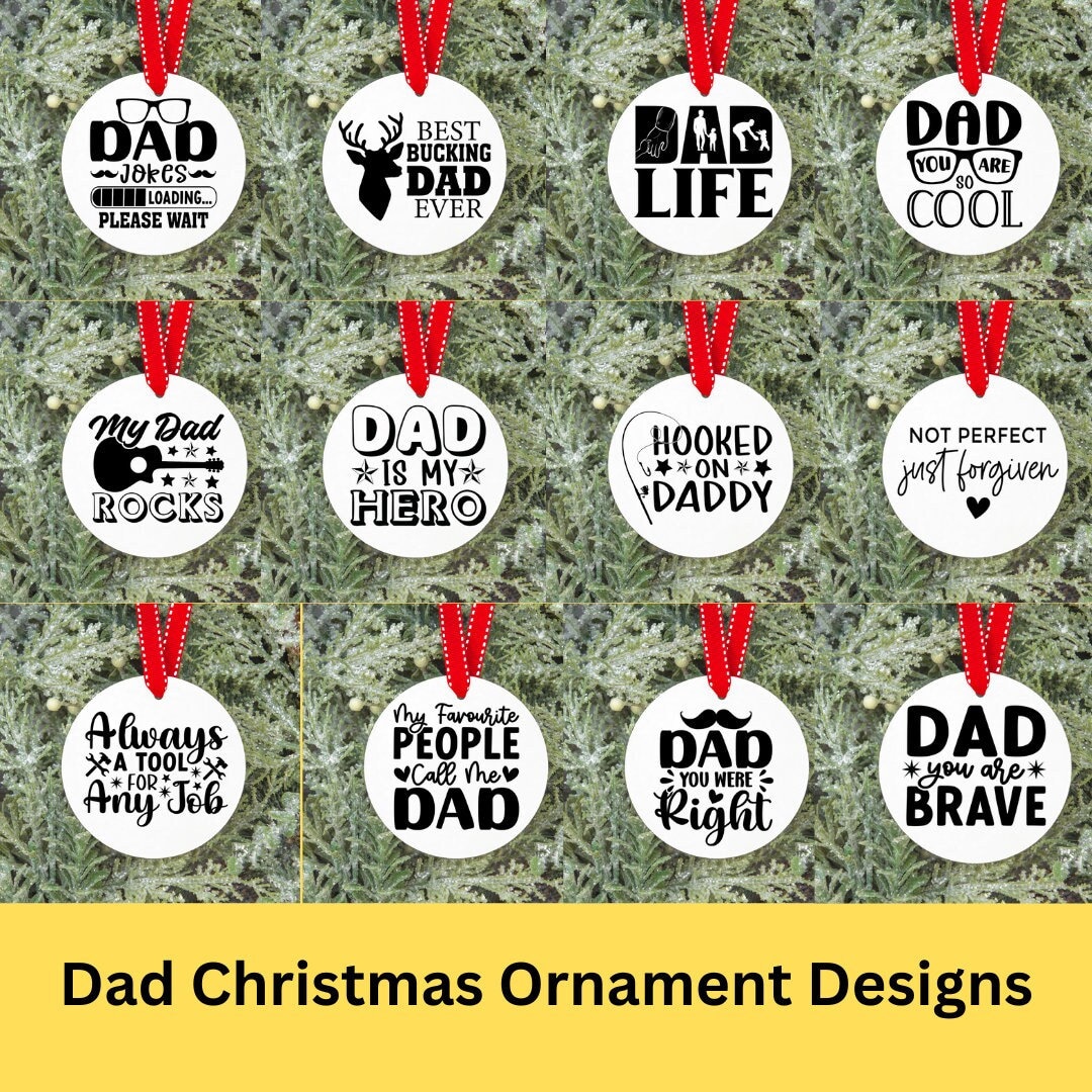 12 X Dad Christmas Ornament SVG, Custom Christmas Ornament, Christmas