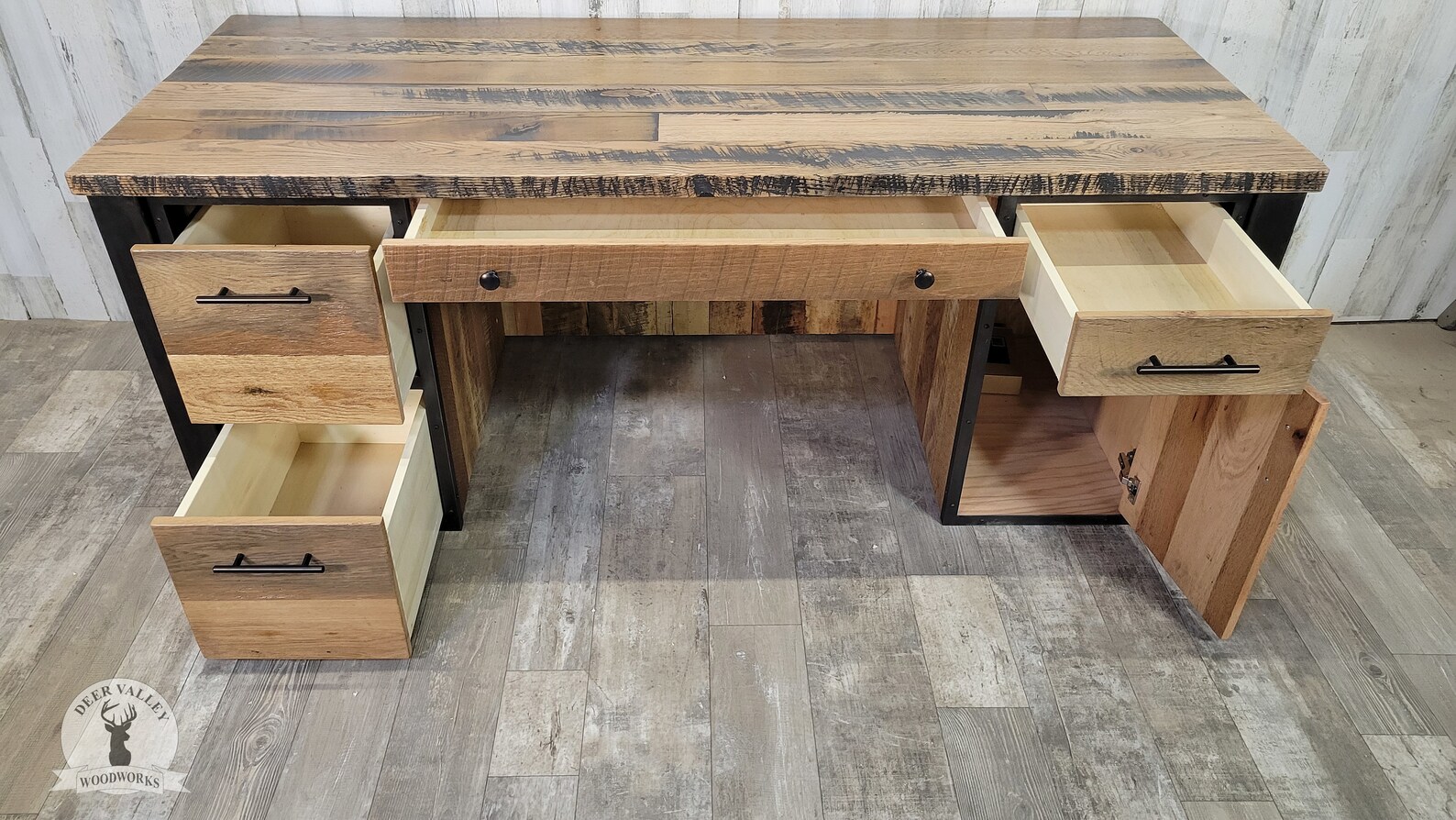 Barnwood Executive Desk, Reclaimed Wood Desk, Industrial Desk, Solid