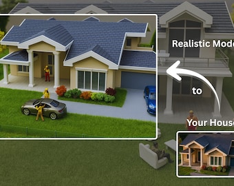Custom Home Replica Model | Realistic Miniature House | Personalized Gift | Made From Photos