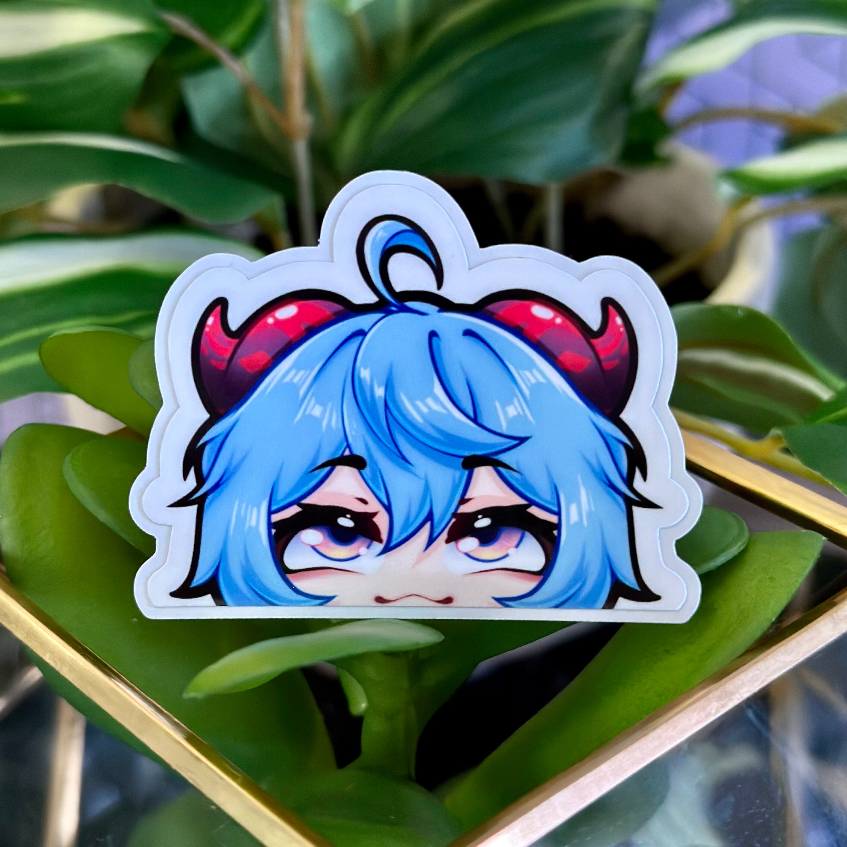 Ganyu Sticker Peeker Genshin Sticker Weather/waterproof Etsy