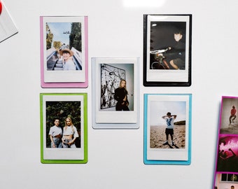 Molduras magnéticas Instax Mini: ímãs de geladeira coloridos, suporte para fotos (conjunto de 5)