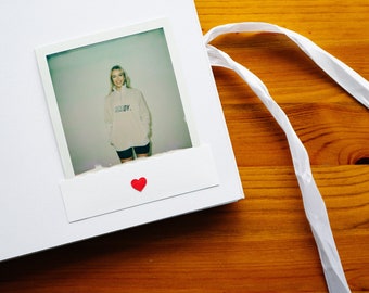 Instax Mini Heart Pockets: Encarte para fotos em livro de visitas de casamento