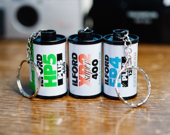 Ensemble de 3 porte-clés Ilford Film | Porte-clés à film noir et blanc | | de remplissage de bas Cadeau pour un photographe