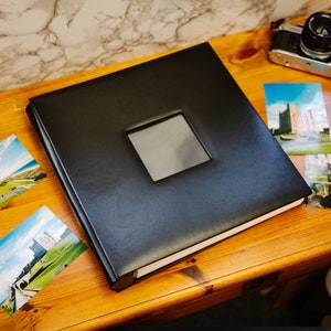 Luxuriös großes Lederfotoalbum | 80 Premium selbstklebende Seiten | Traumhaftes Hochzeitsfotoalbum