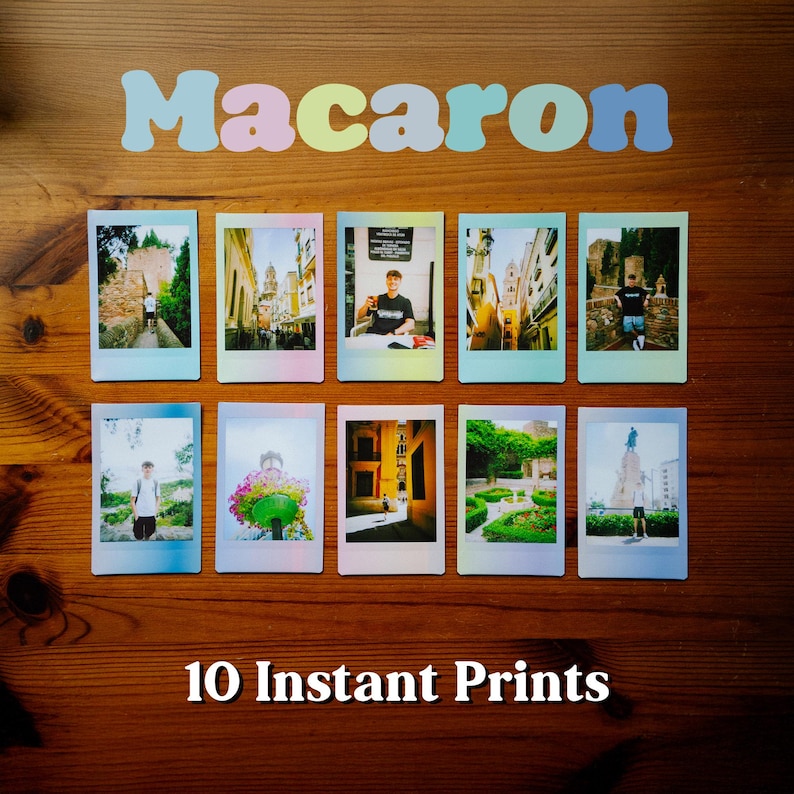 Custom Instax Mini Prints | Personalise Genuine Fujifilm Film Instant Prints with your Digital Photos Macaron