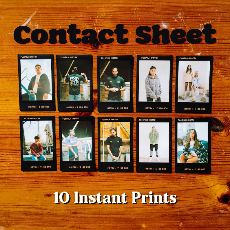 Custom Instax Mini Prints | Personalise Genuine Fujifilm Film Instant Prints with your Digital Photos Contact Sheet