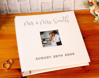 Personalized Wedding Photo Album: Extra Large Faux Leather, Holds 400 4x6 Photos