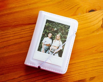 Instax Mini Photo Album | Pale Purple Leather | Personalised Memory Book | Custom Photo Prints | Gift for Her | Couples Photo Album