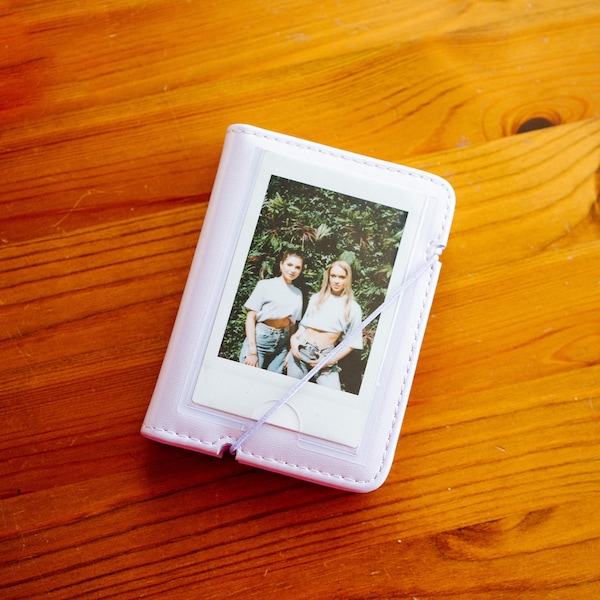 Instax Mini Fotoalbum | helllilafarbenes Leder | Personalisiertes Erinnerungsbuch | Benutzerdefinierte Fotodrucke | Geschenk für Sie | Paare Fotoalbum