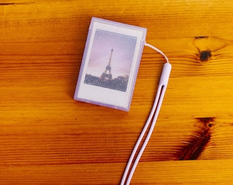 Purple Glitter Instax Mini Case: Portable Photo Storage