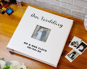 Personalized Wedding Photo Album: Extra Large Self-Adhesive Faux Leather