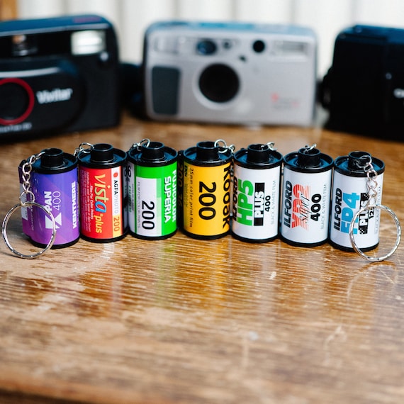 35mm Film Canister Keyring With Silver Chain Keychain Gift | Etsy